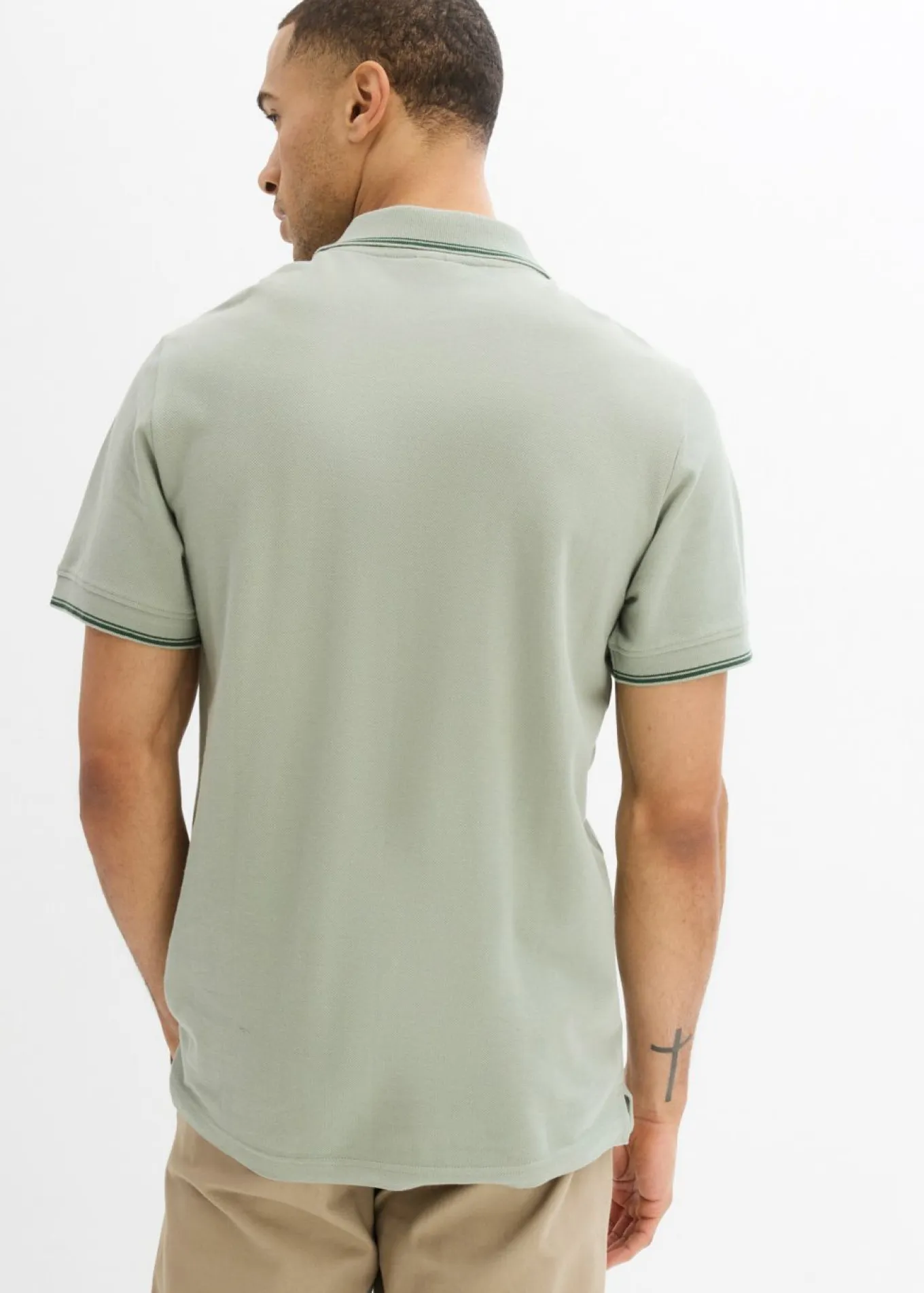 Polo de piqué con cremallera, de algodón puro