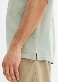 Polo de piqué con cremallera, de algodón puro