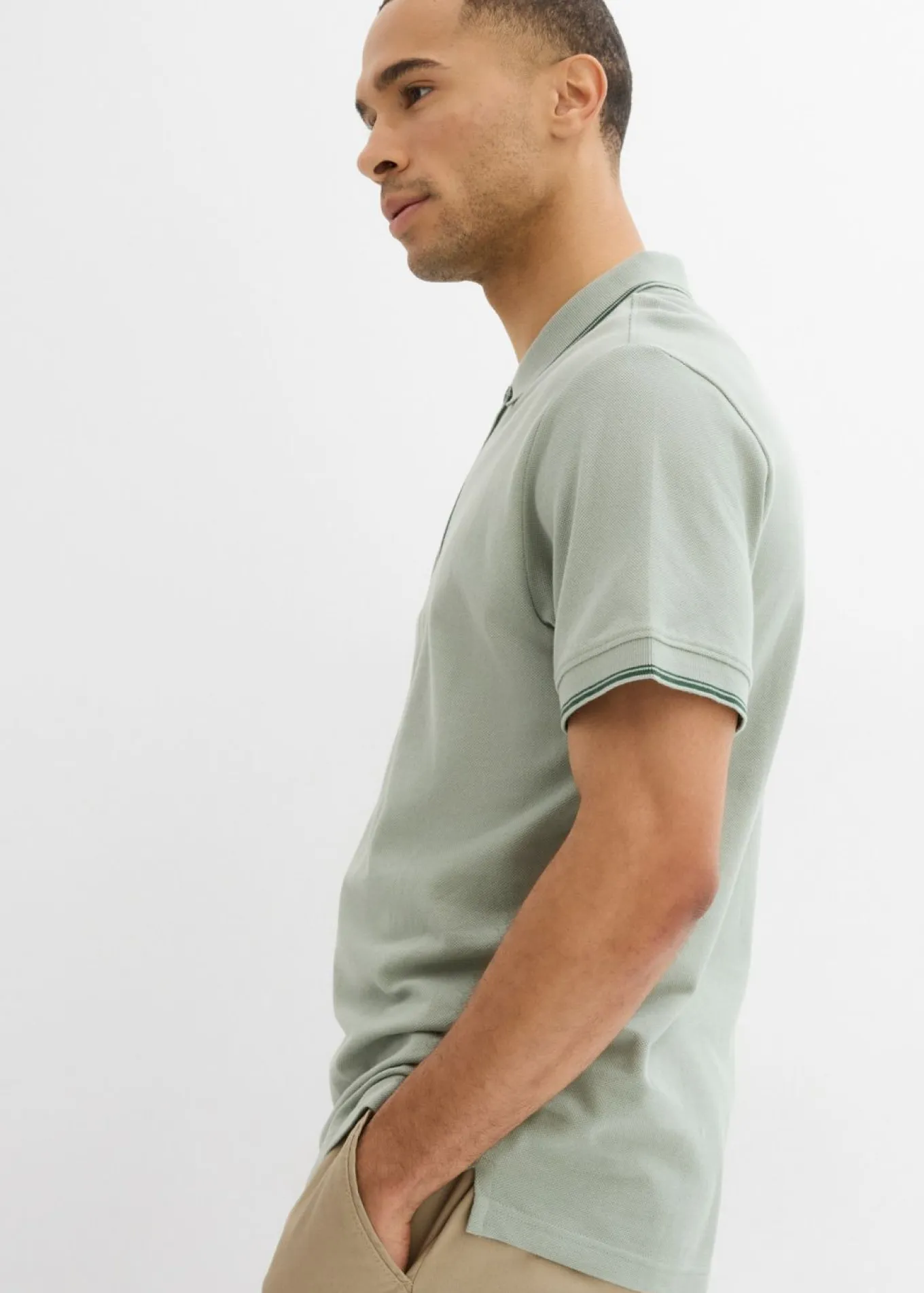 Polo de piqué con cremallera, de algodón puro