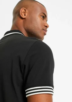 Polo de piqué con cremallera, de algodón puro