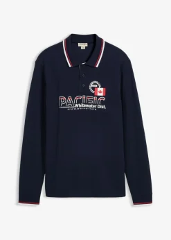 Polo de piqué de algodón orgánico puro con manga larga