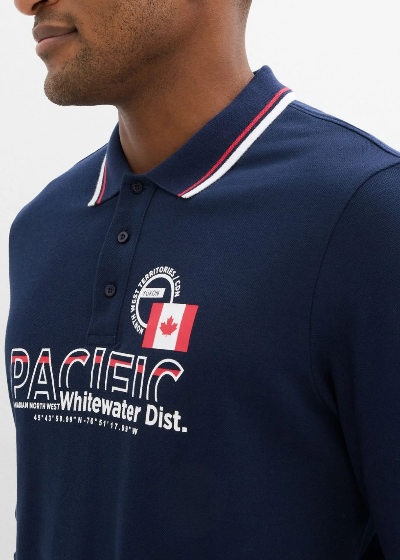 Polo de piqué de algodón orgánico puro con manga larga