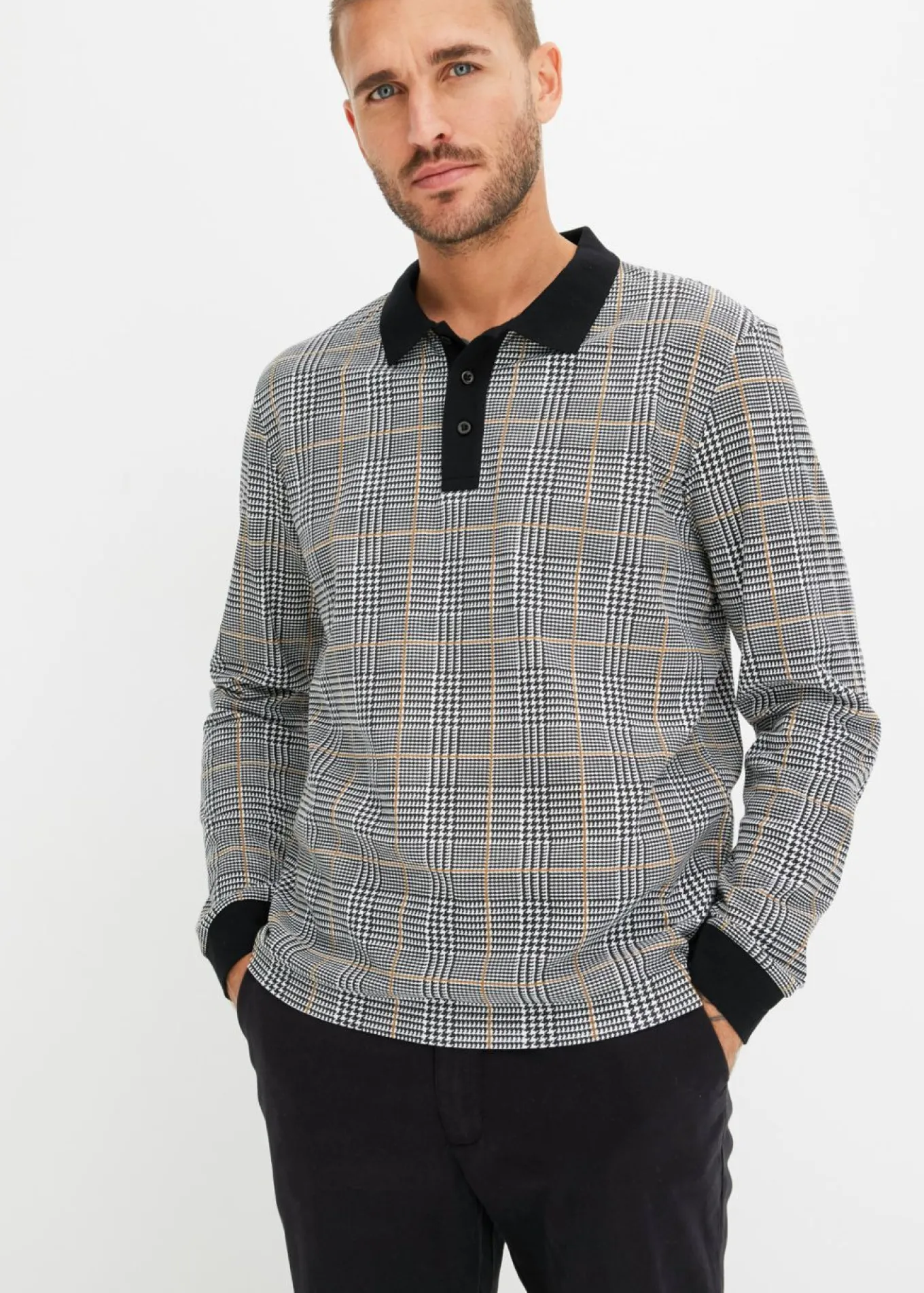 Polo de piqué de manga larga de algodón orgánico