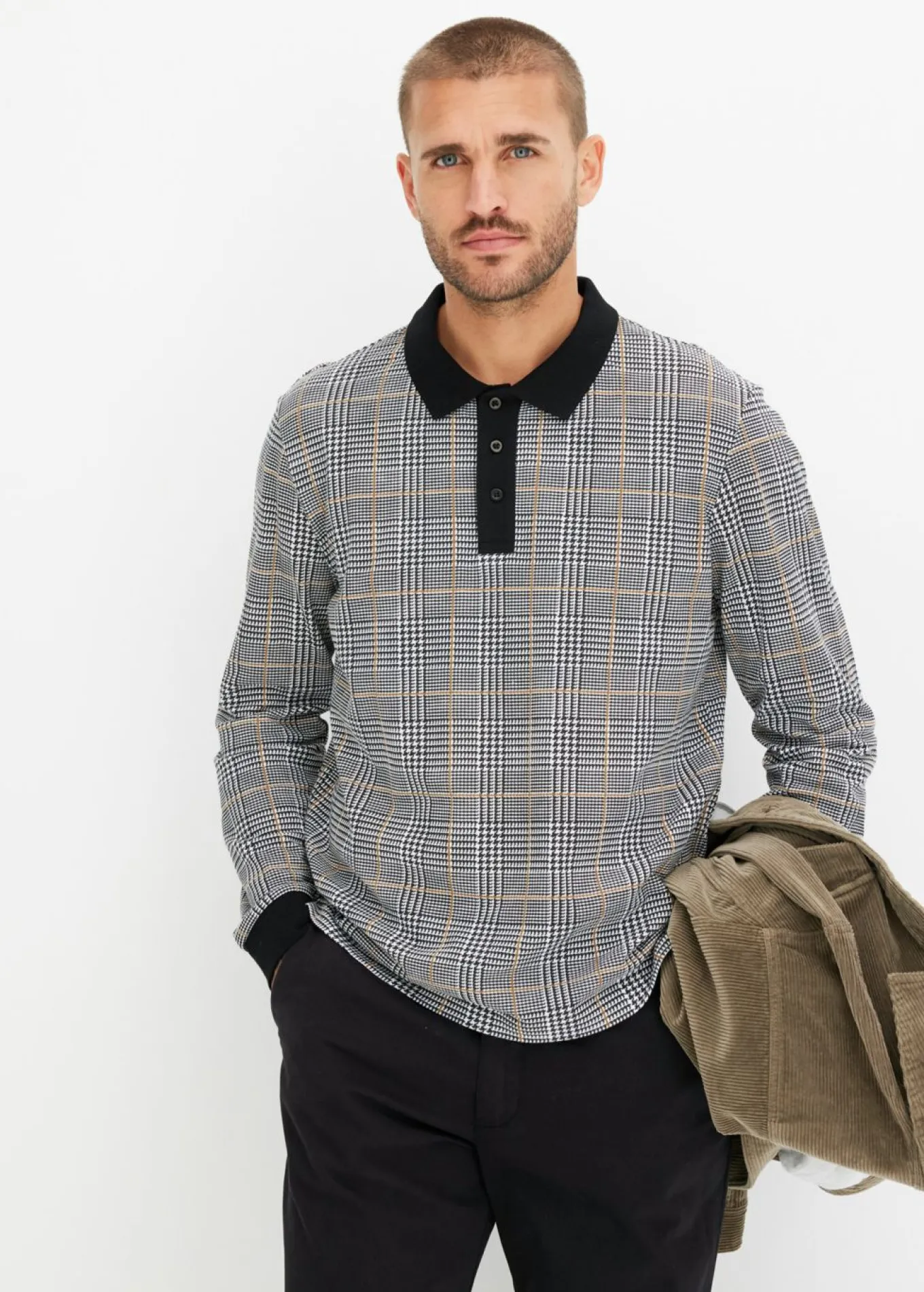 Polo de piqué de manga larga de algodón orgánico