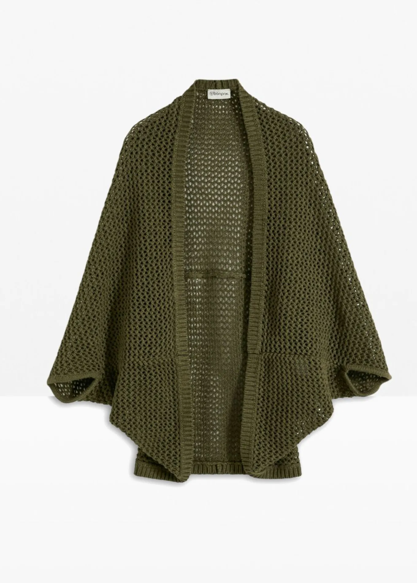 Poncho de punto de ajour con contenido de lino