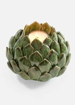 Portavelas con diseño de alcachofa