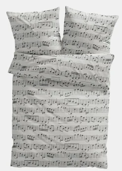 Ropa de cama con notas de música