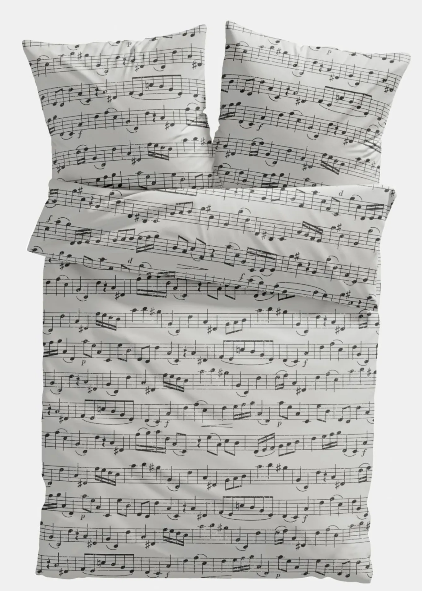 Ropa de cama con notas de música