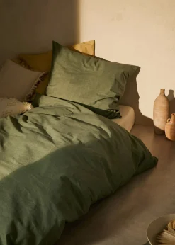 Ropa de cama de linón con aspecto de lino