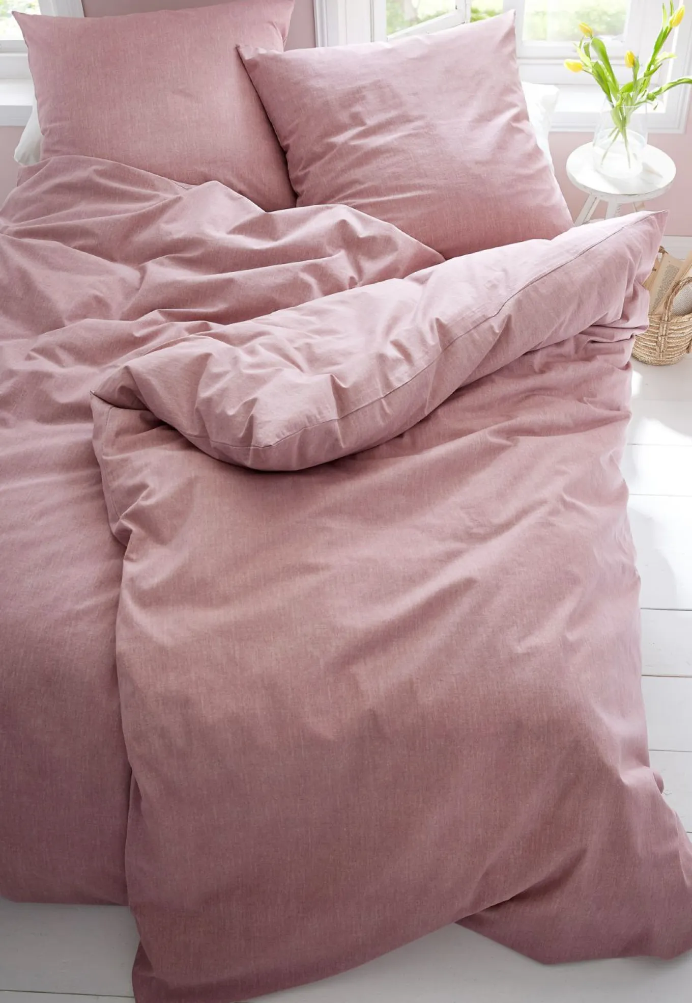 Ropa de cama de linón con aspecto de lino