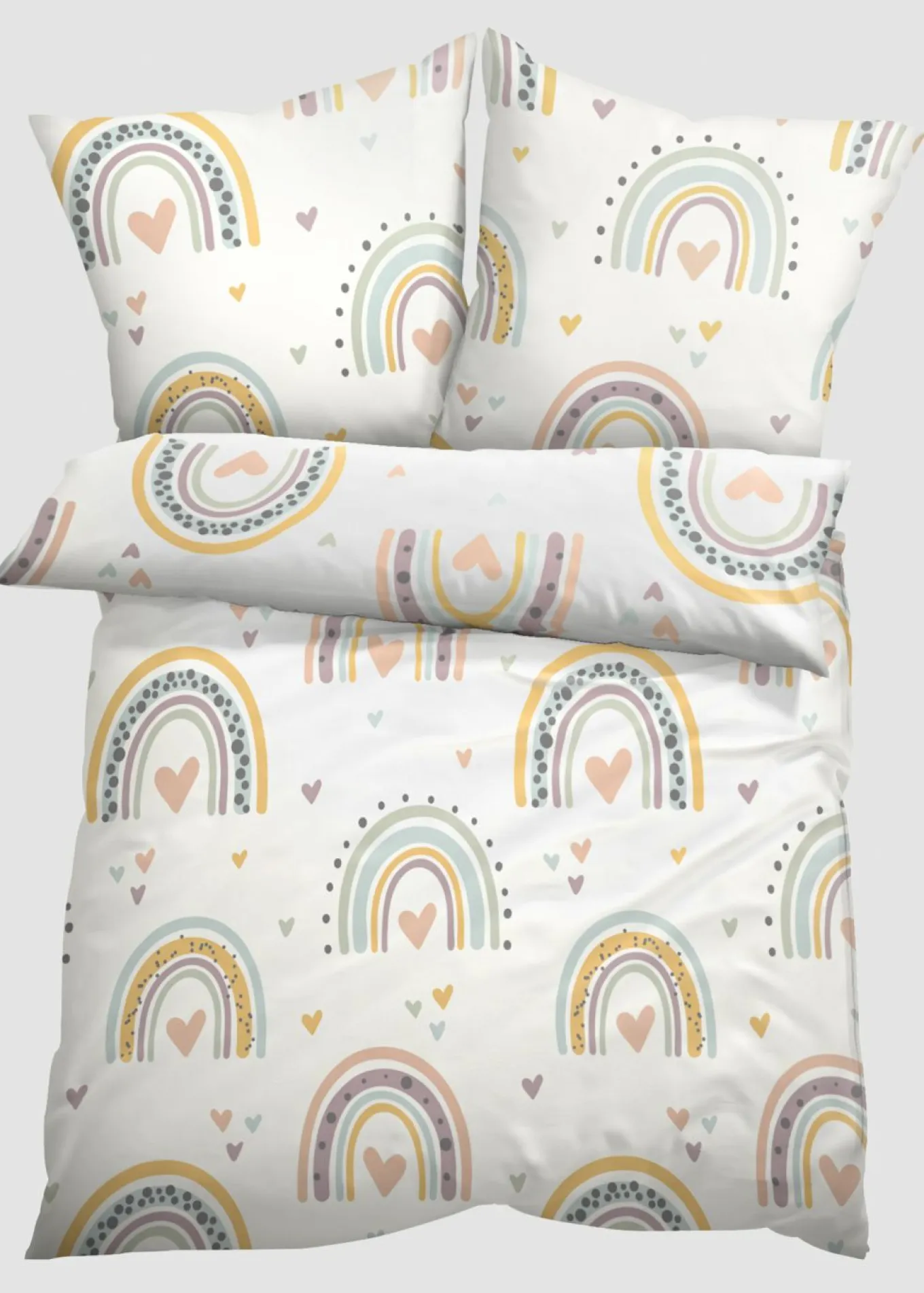 Ropa de cama infantil con arcoíris
