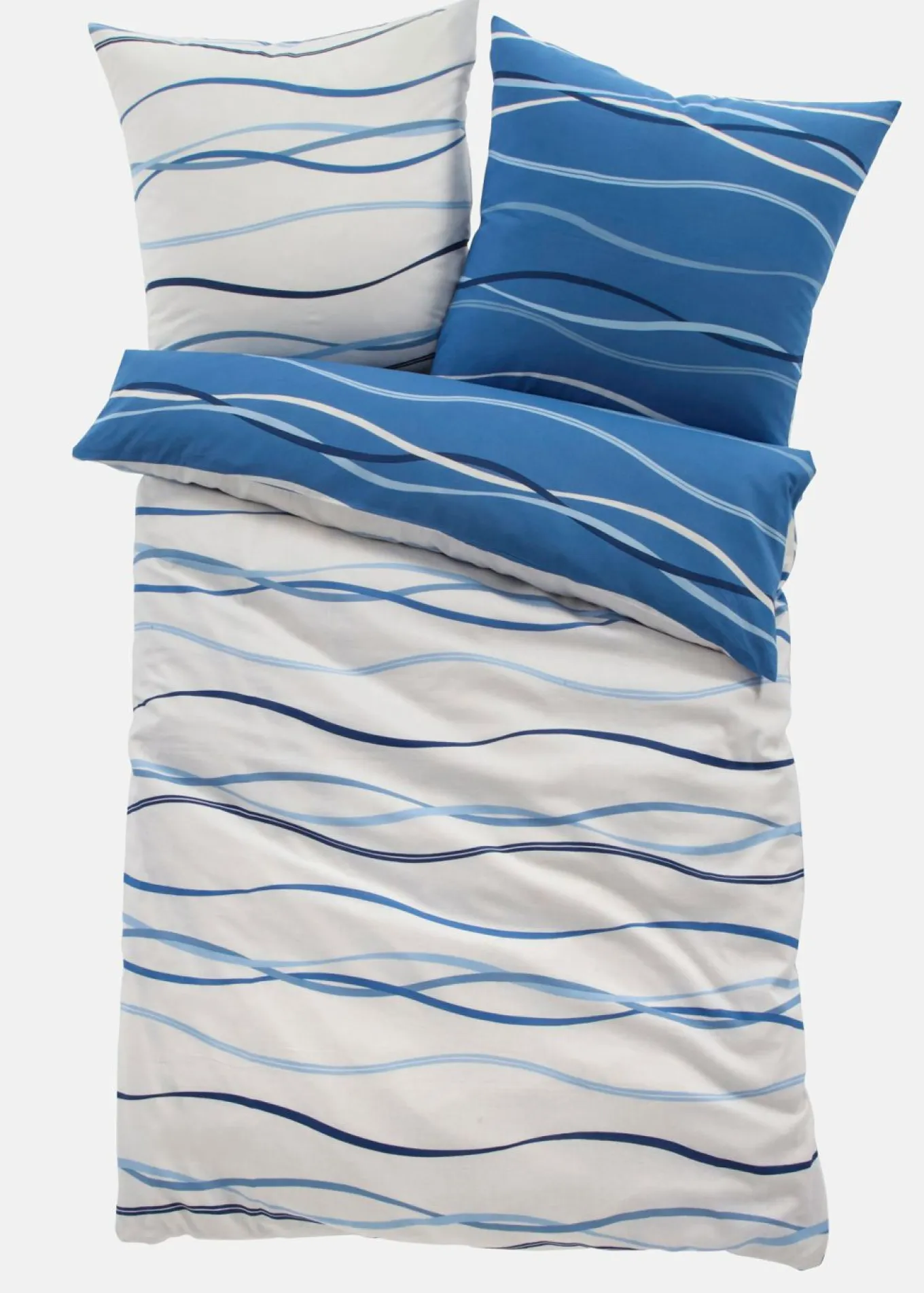 Ropa de cama reversible con ondas