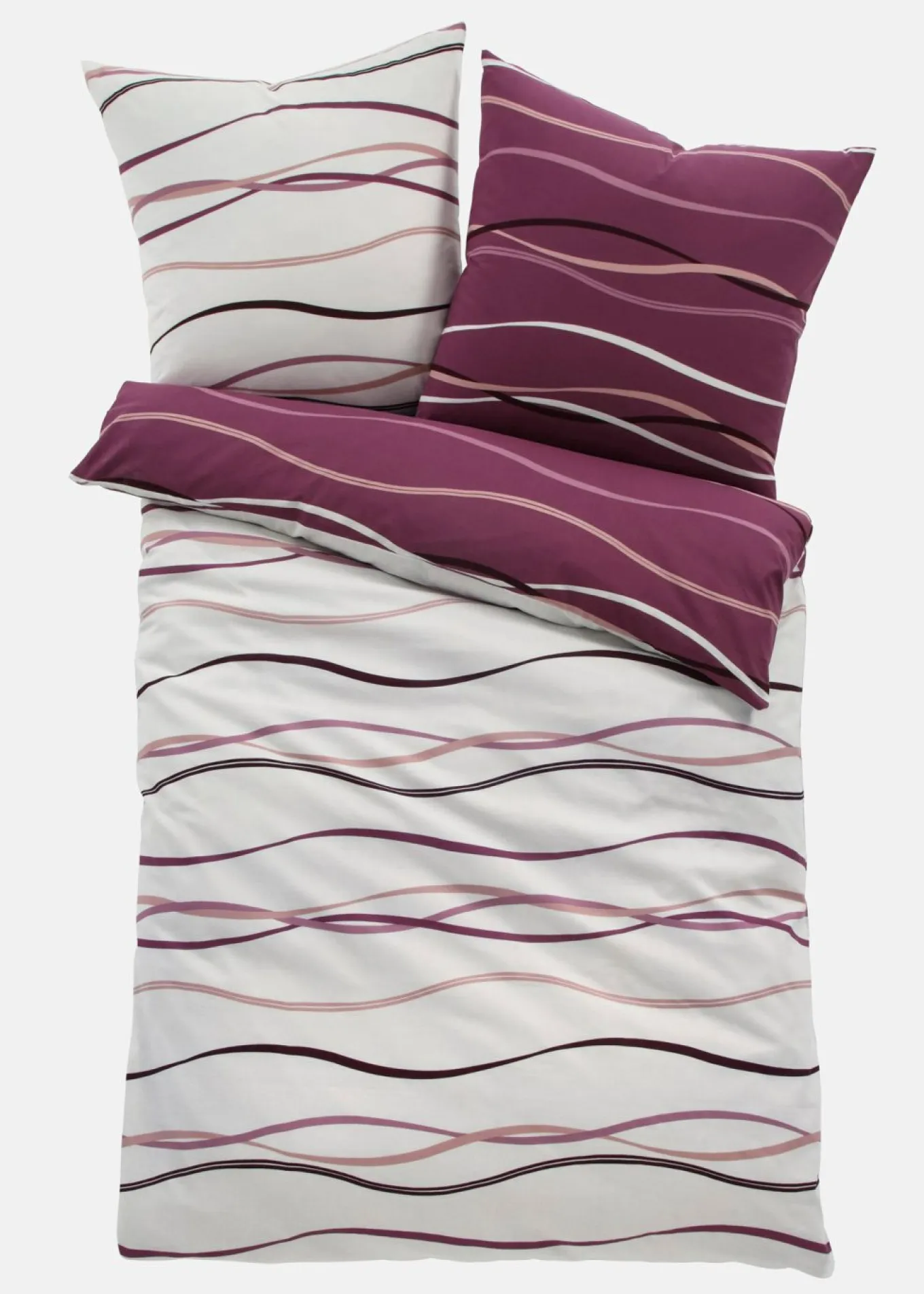 Ropa de cama reversible con ondas