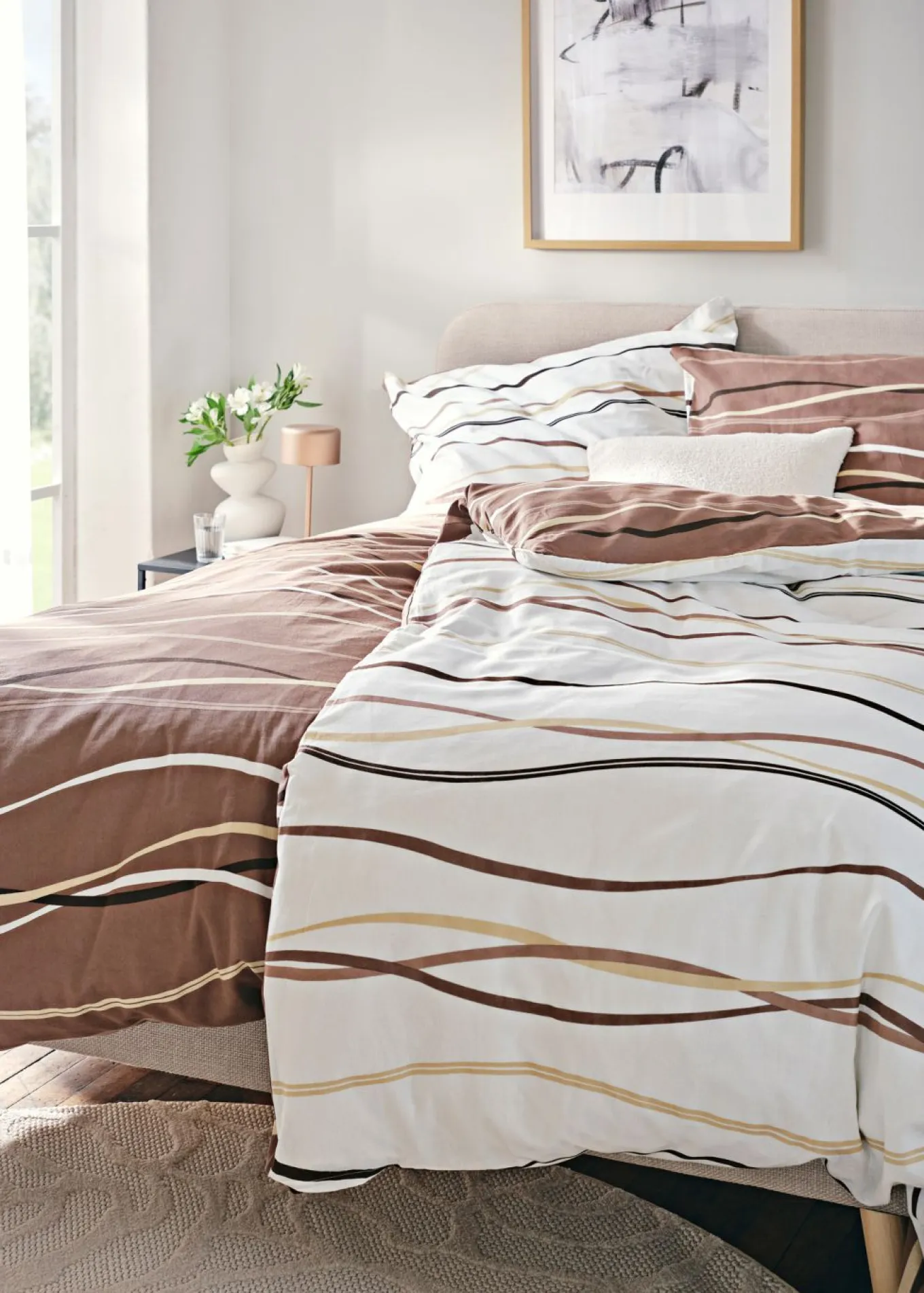Ropa de cama reversible con ondas