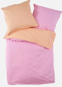 Ropa de cama reversible de percal en color liso