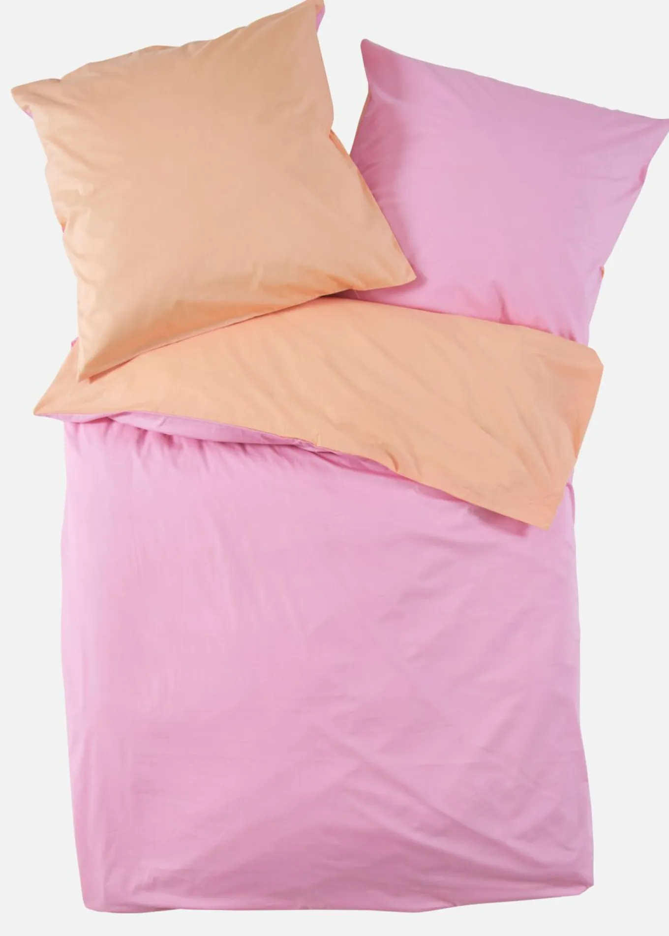 Ropa de cama reversible de percal en color liso