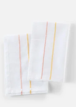Servilletas de tela con rayas bordadas (2 unidades)