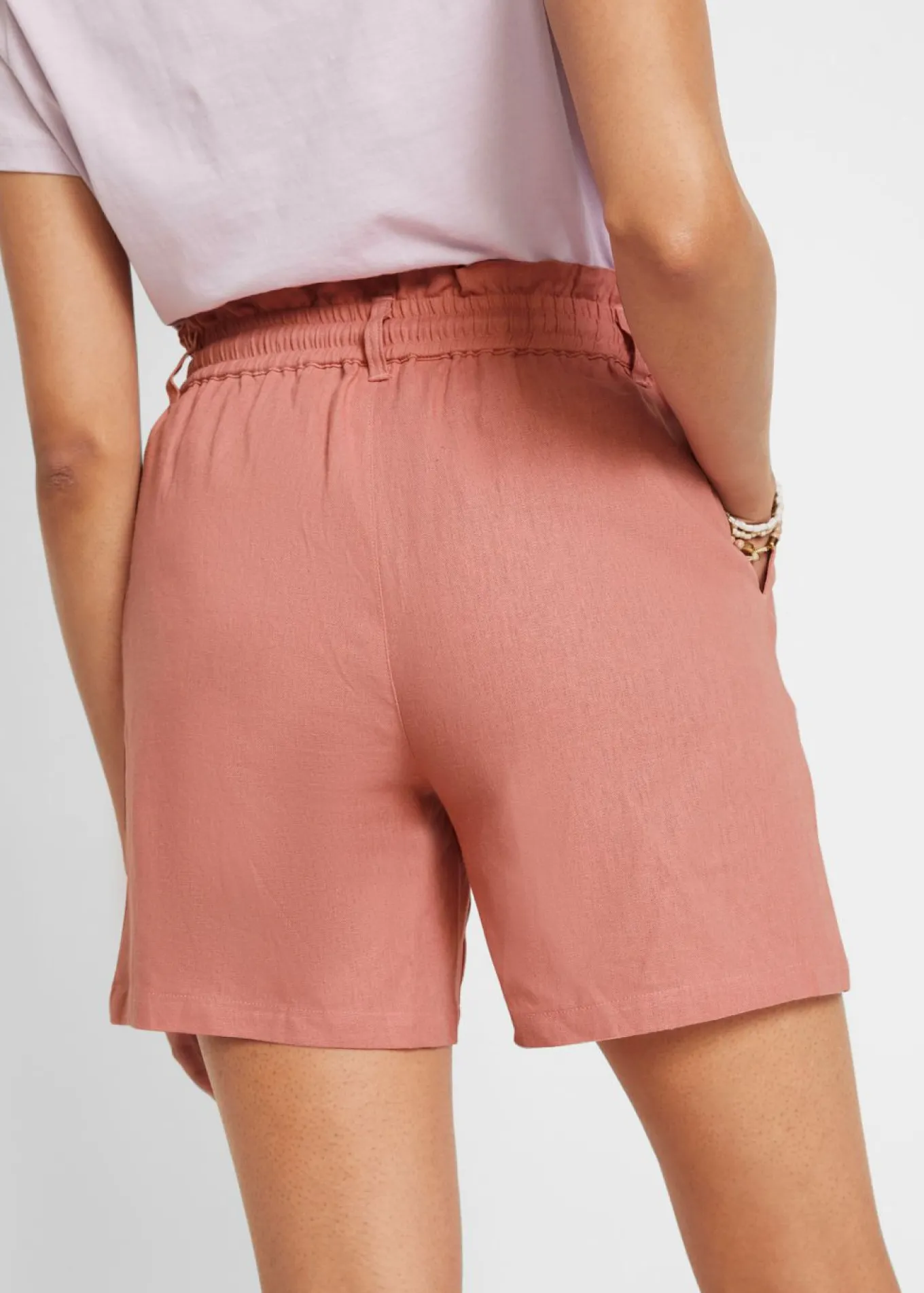 Shorts paperbag con lino