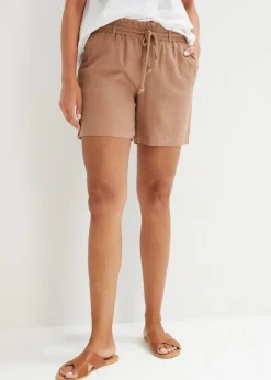 Shorts paperbag con lino