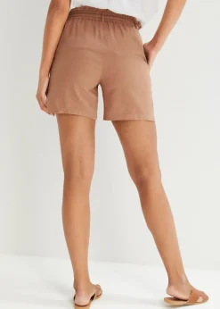 Shorts paperbag con lino