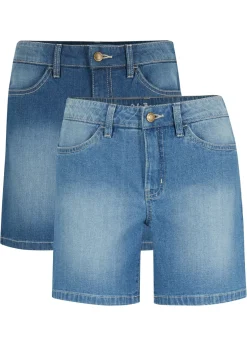 Shorts vaqueros, slim fit, mid waist, 2 unidades