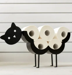Soporte para papel higiénico con diseño de gato