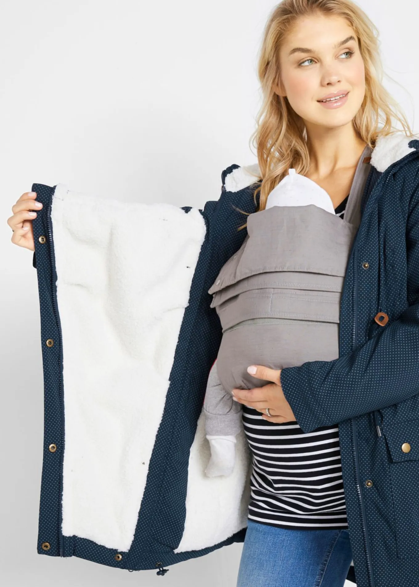 Suave chaqueta premamá/de porteo 3 en 1