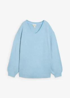 Suave jersey de punto fino con mangas abullonadas