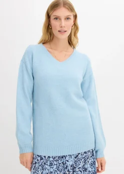 Suave jersey de punto fino con mangas abullonadas