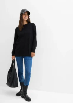 Suave jersey premamá de algodón orgánico con aberturas para la lactancia