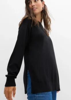 Suave jersey premamá de algodón orgánico con aberturas para la lactancia