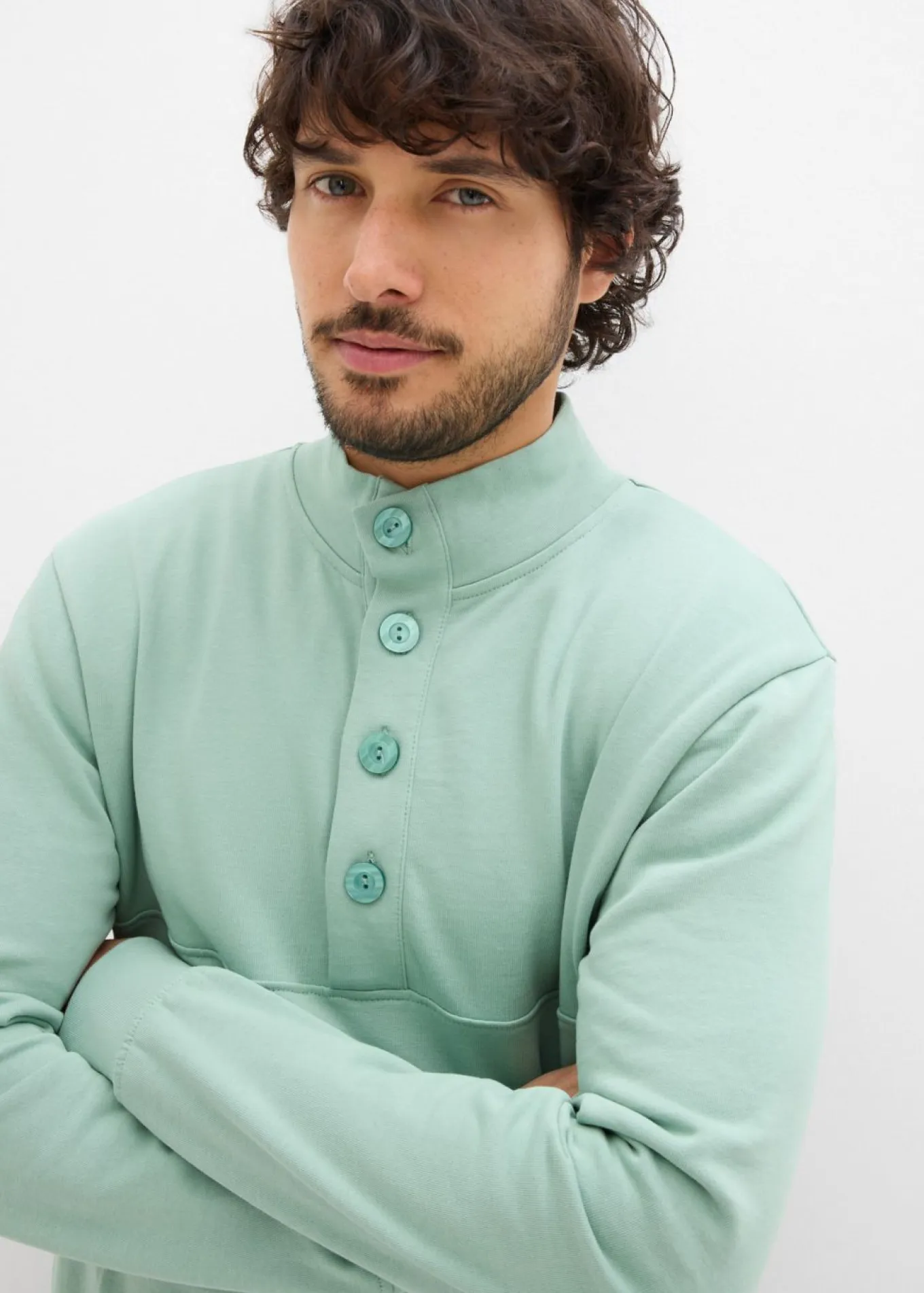 Sudadera con botones de algodón orgánico puro