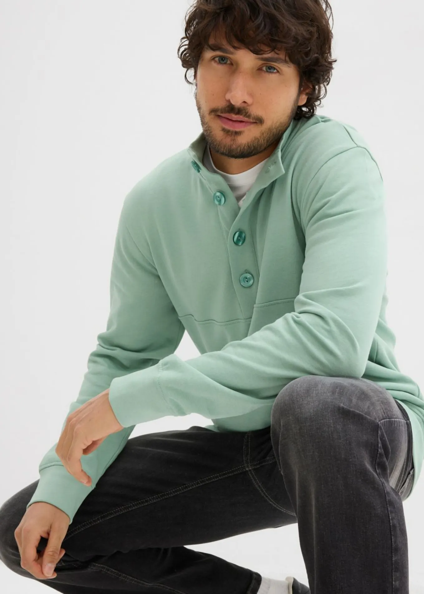 Sudadera con botones de algodón orgánico puro