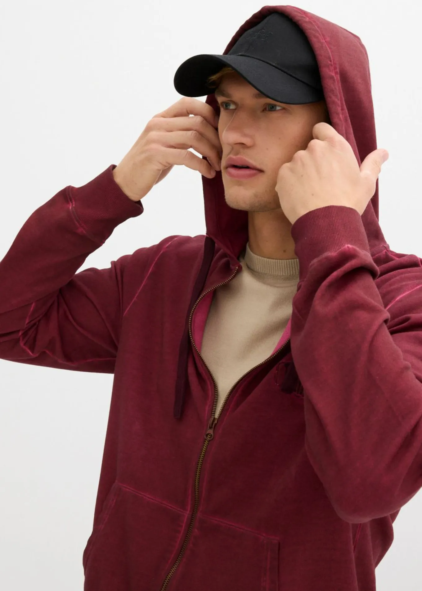 Sudadera con capucha con efecto desgastado