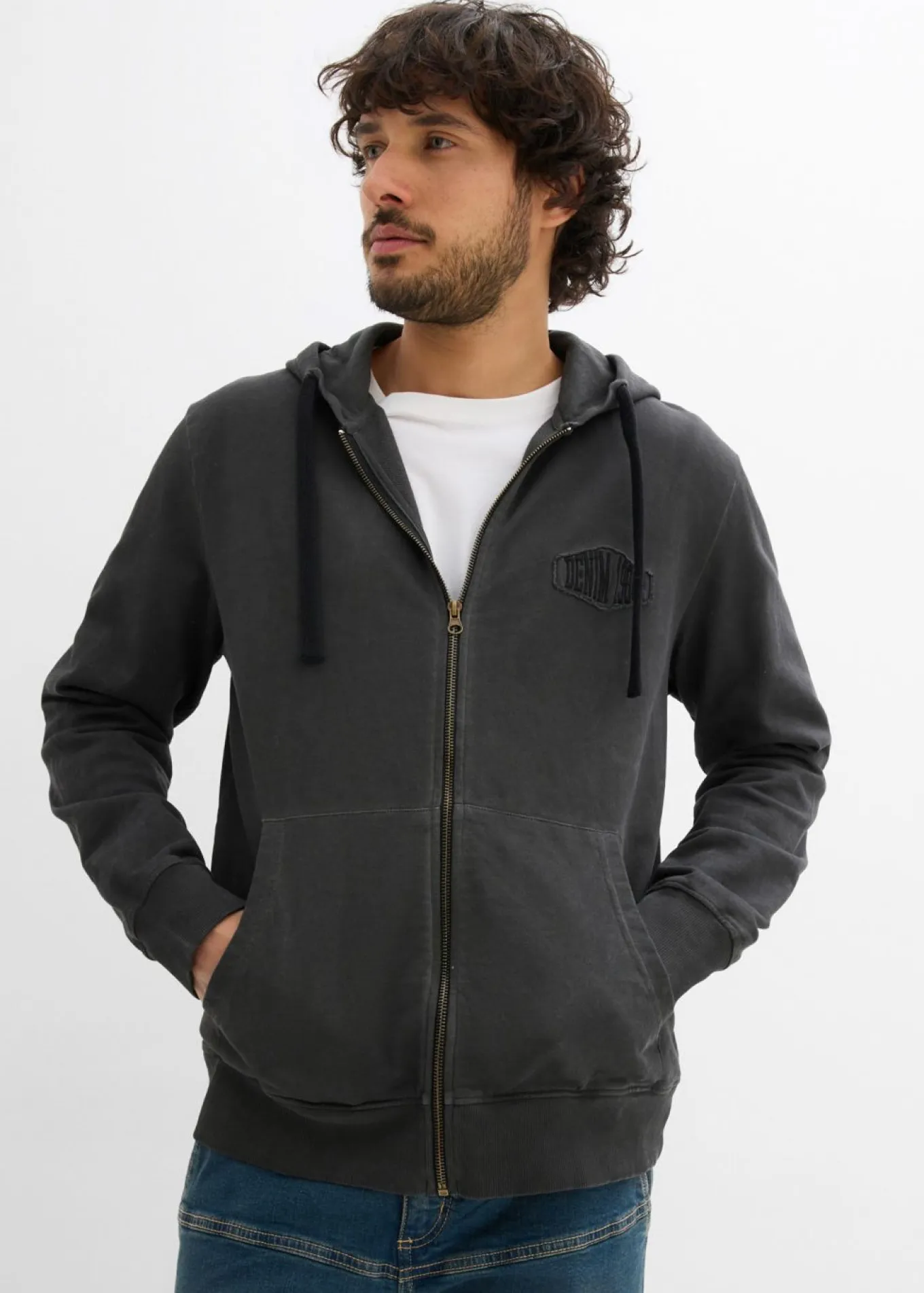 Sudadera con capucha con efecto desgastado