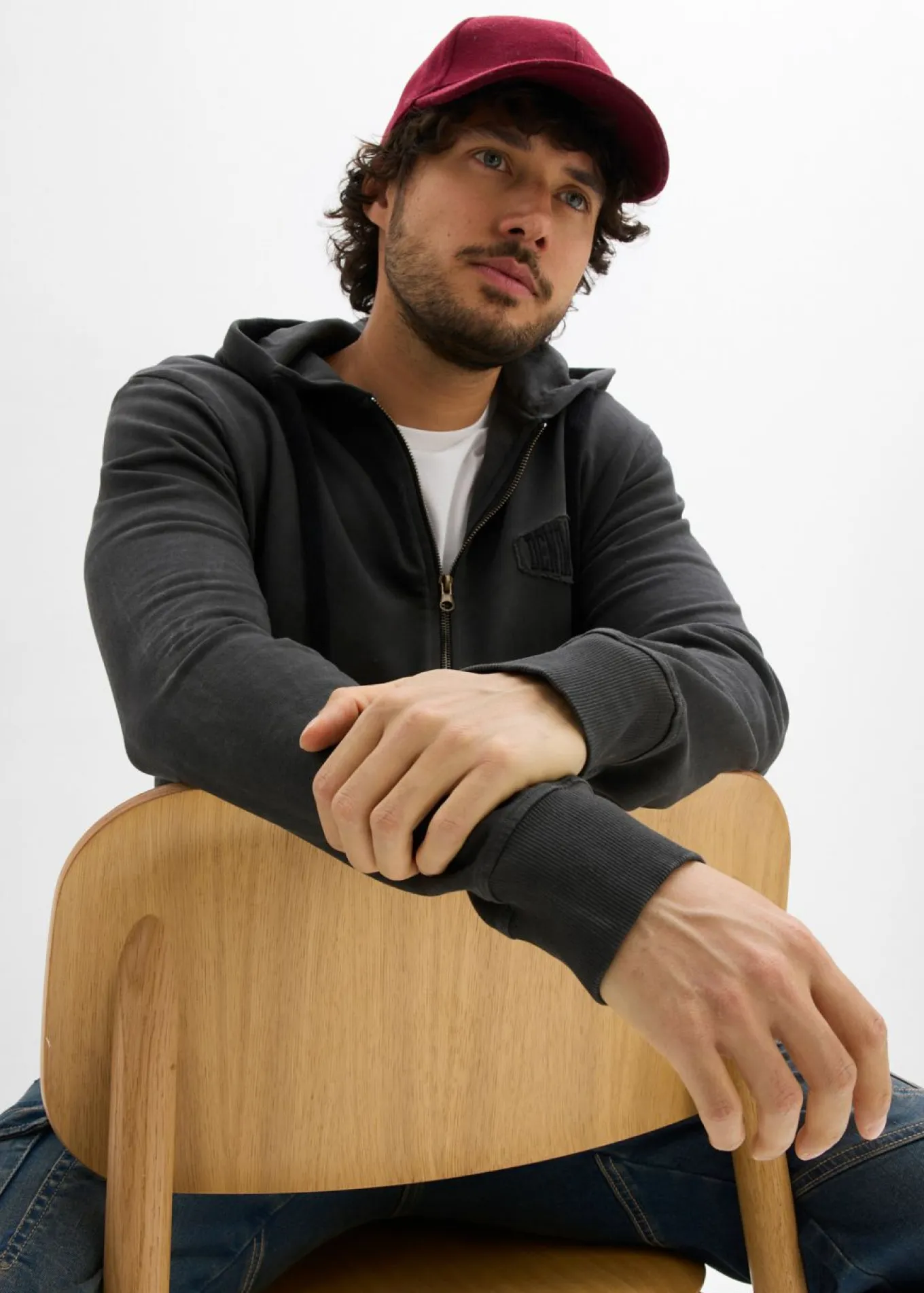 Sudadera con capucha con efecto desgastado