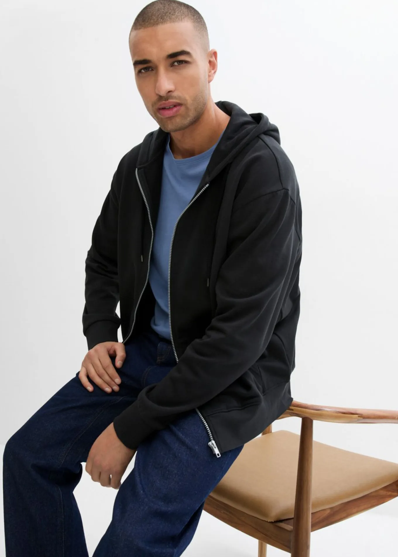 Sudadera con capucha de algodón orgánico puro, loose fit