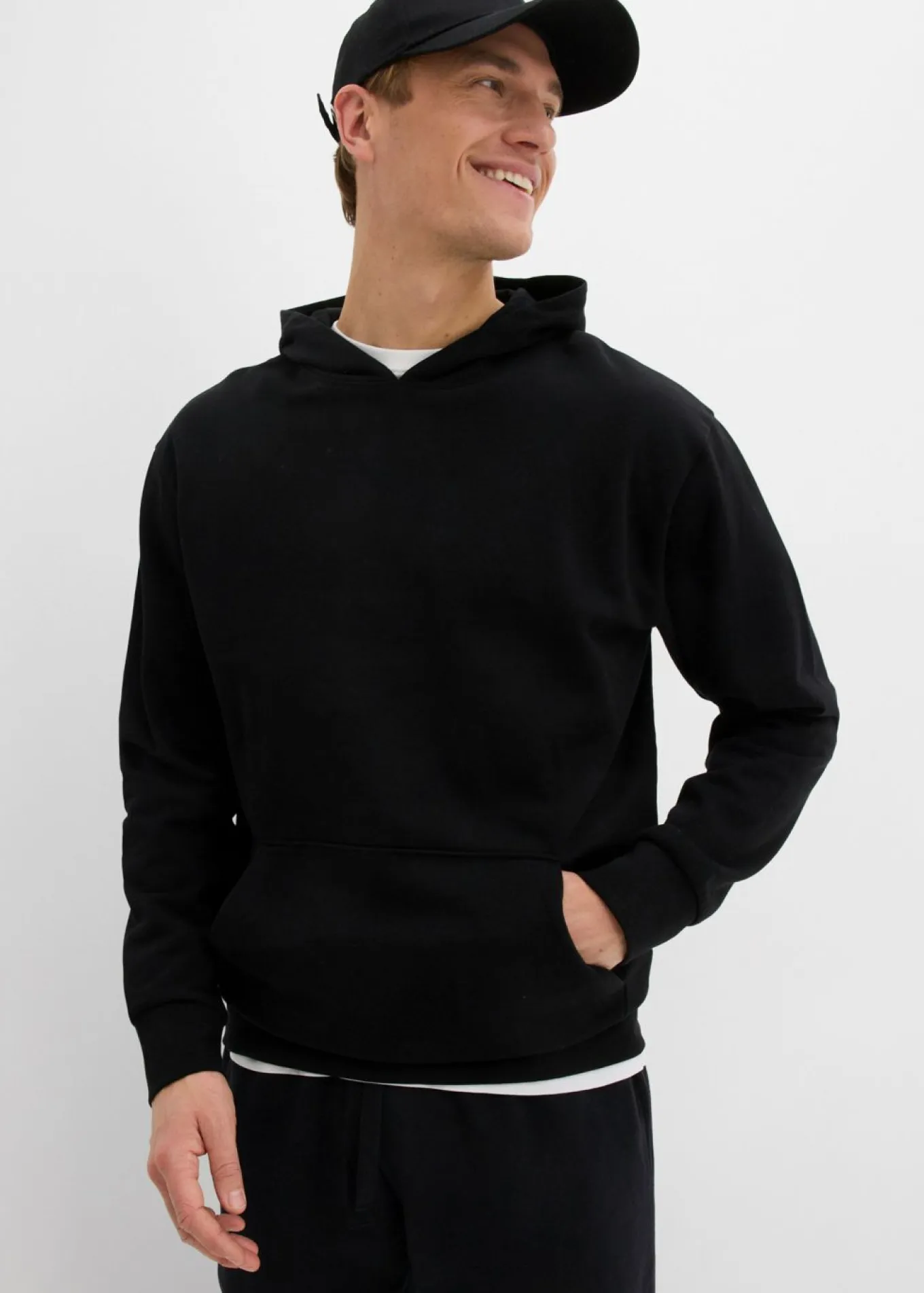 Sudadera con capucha de algodón orgánico puro, loose fit