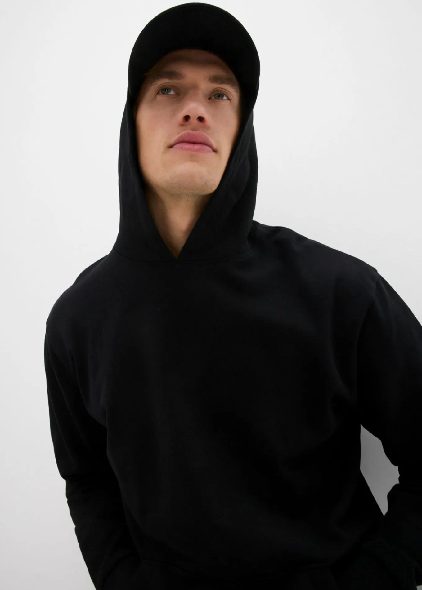 Sudadera con capucha de algodón orgánico puro, loose fit