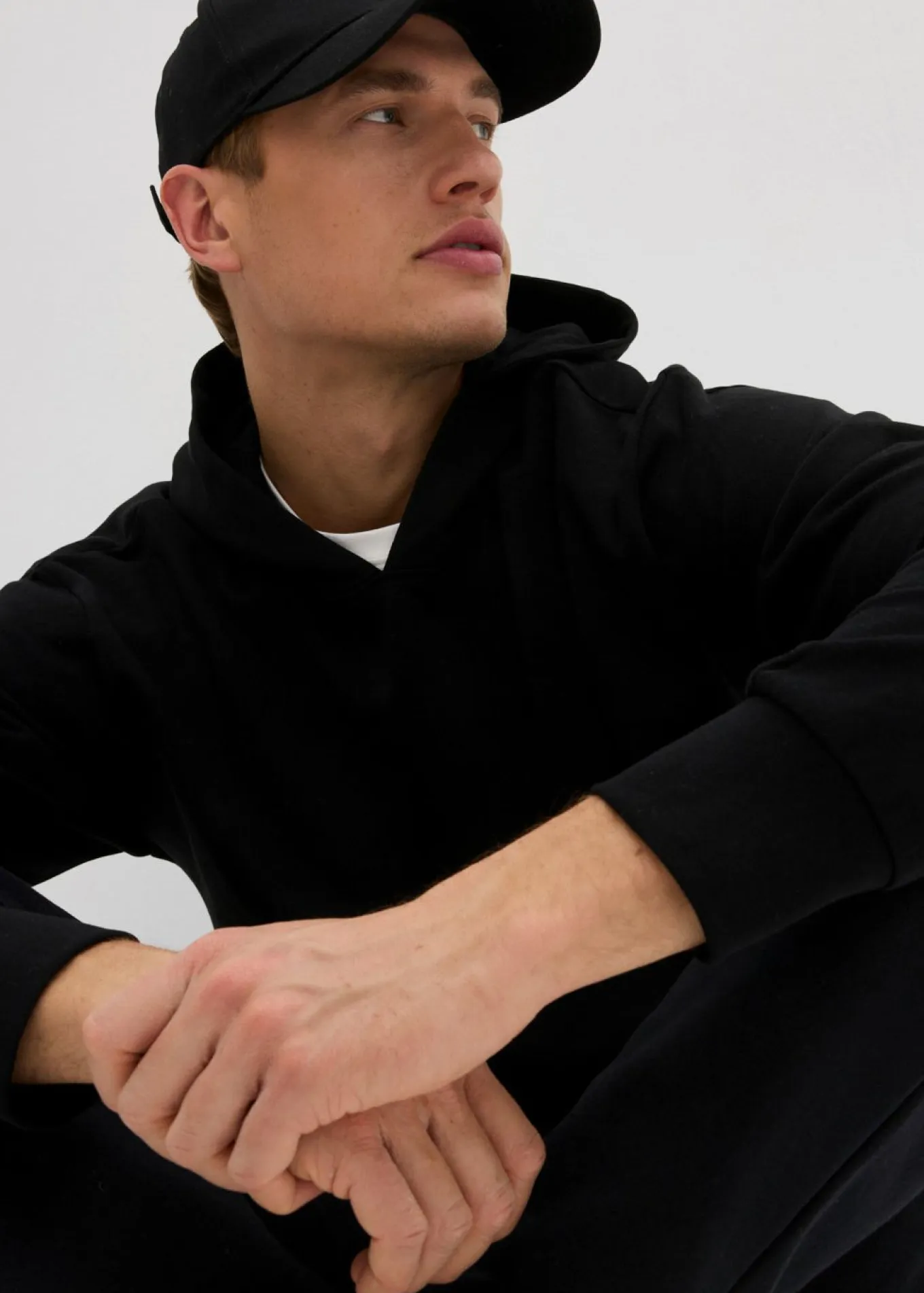 Sudadera con capucha de algodón orgánico puro, loose fit