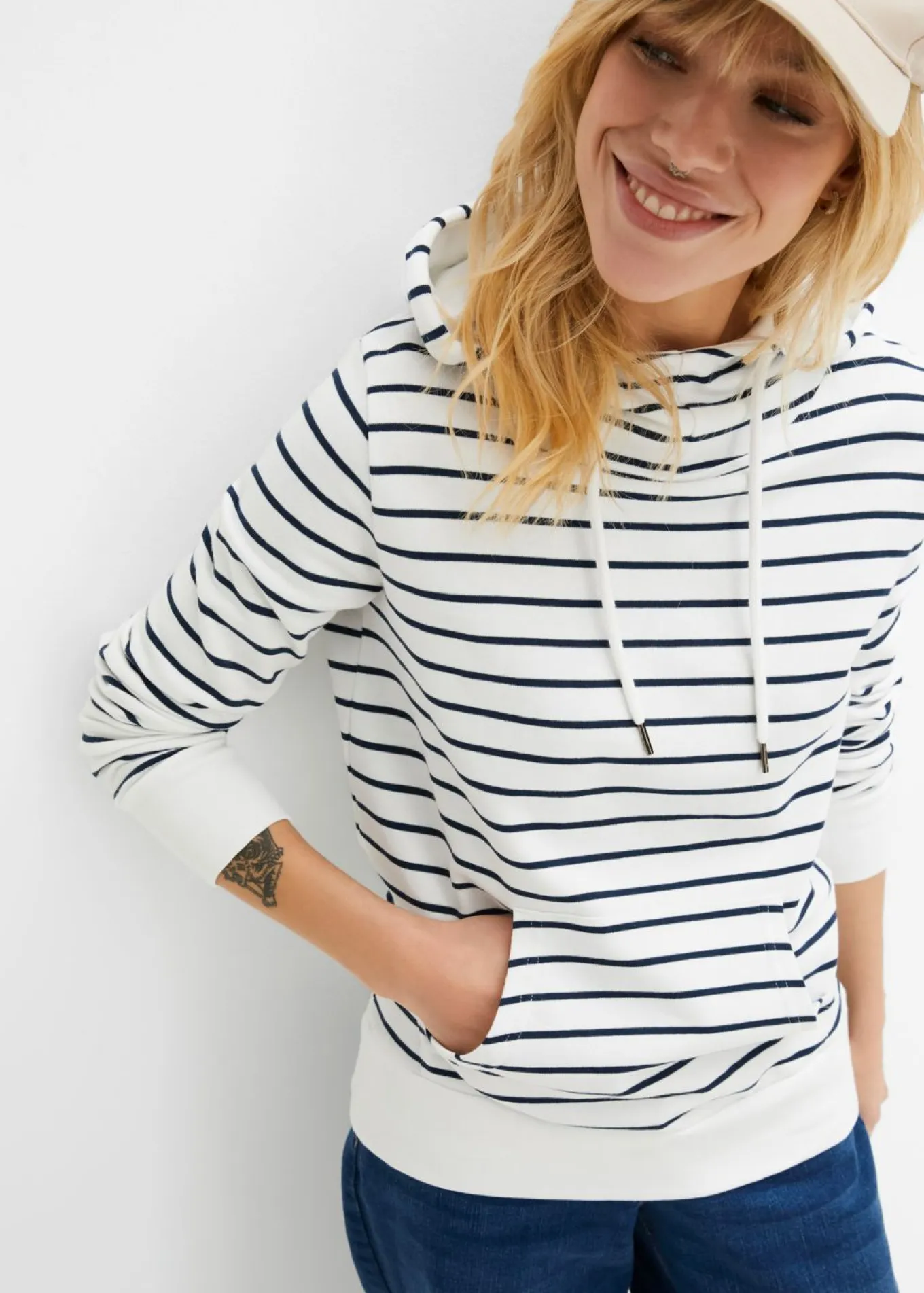 Sudadera con capucha de mezcla de algodón