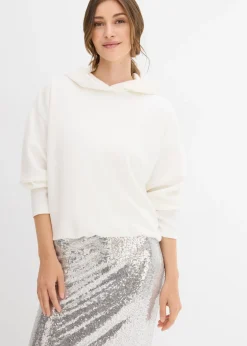 Sudadera con capucha de mezcla de viscosa ligeramente brillante