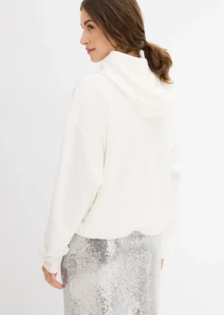 Sudadera con capucha de mezcla de viscosa ligeramente brillante