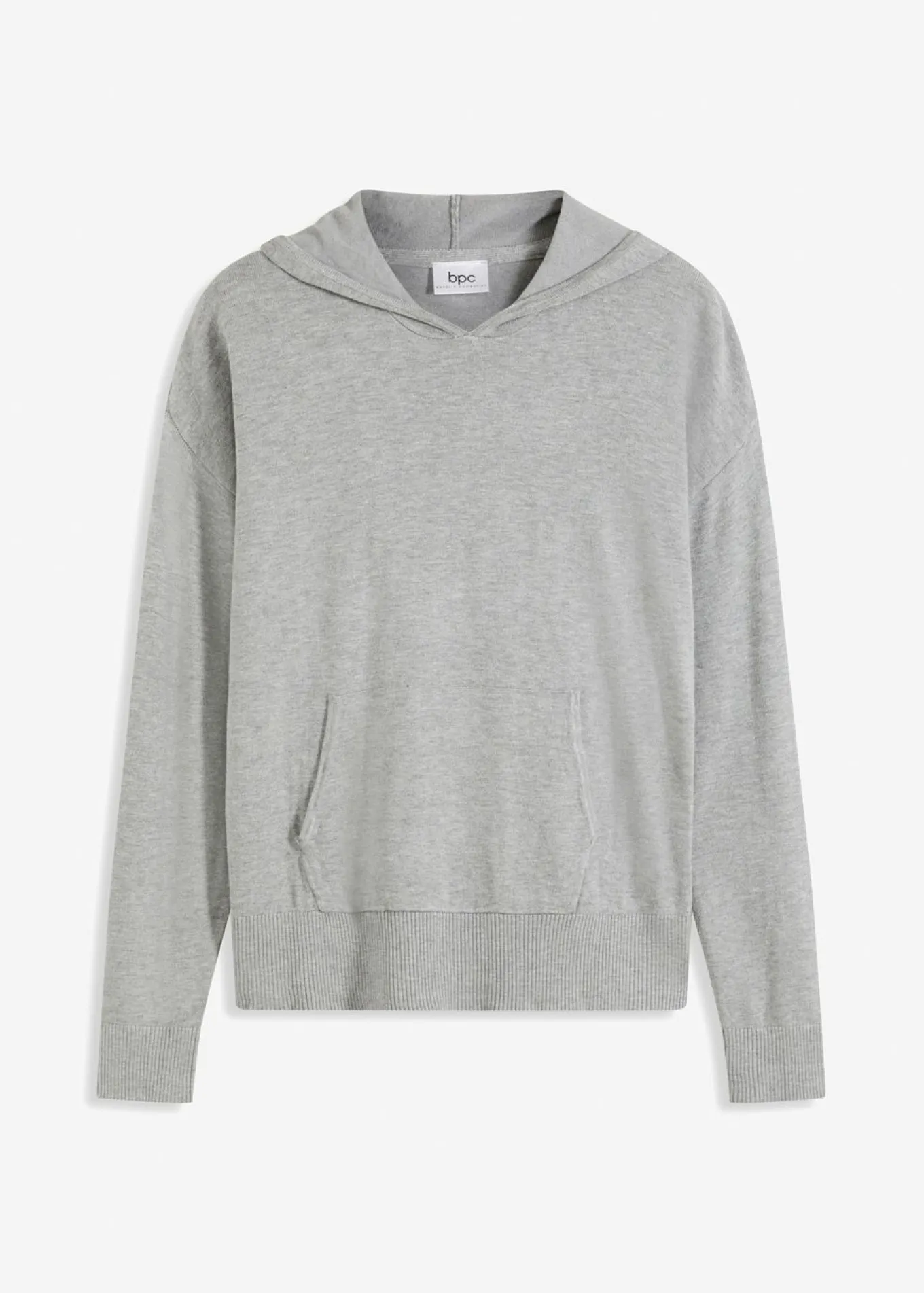 Sudadera con capucha de punto y bolsillo canguro en mezcla de viscosa