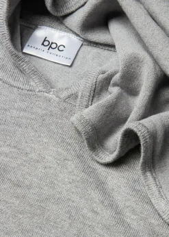 Sudadera con capucha de punto y bolsillo canguro en mezcla de viscosa