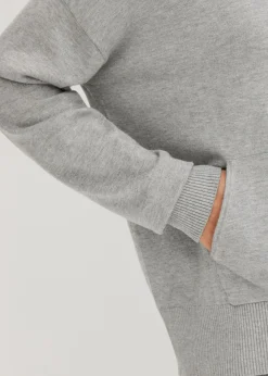 Sudadera con capucha de punto y bolsillo canguro en mezcla de viscosa
