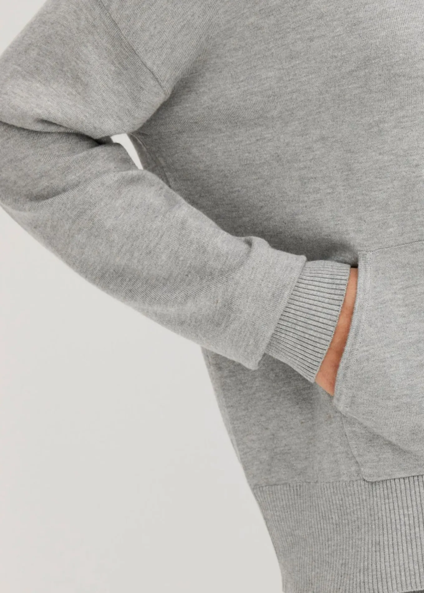 Sudadera con capucha de punto y bolsillo canguro en mezcla de viscosa