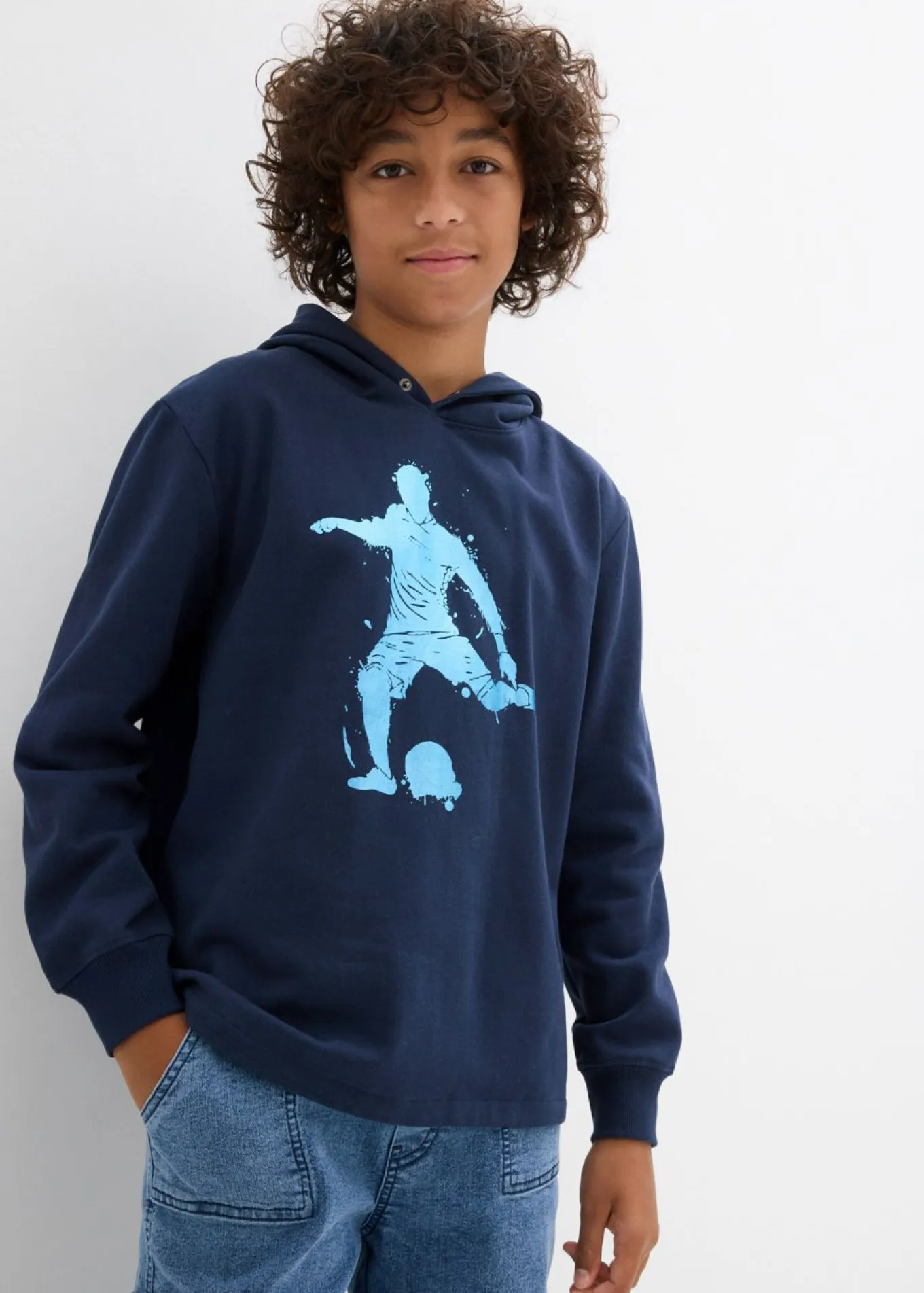 Sudadera con capucha en suave mezcla de algodón