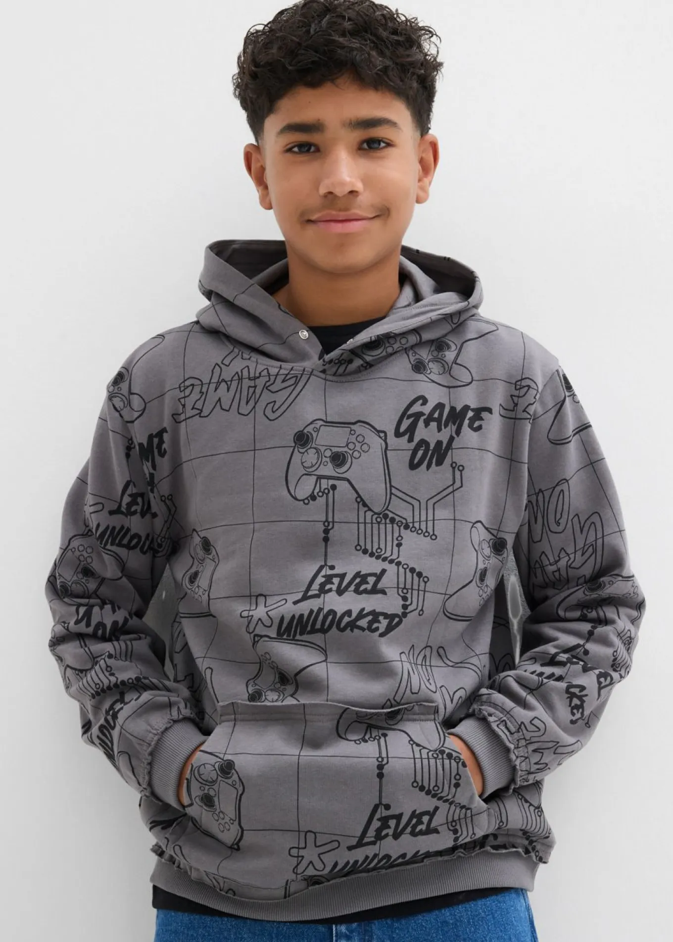 Sudadera con capucha en suave mezcla de algodón