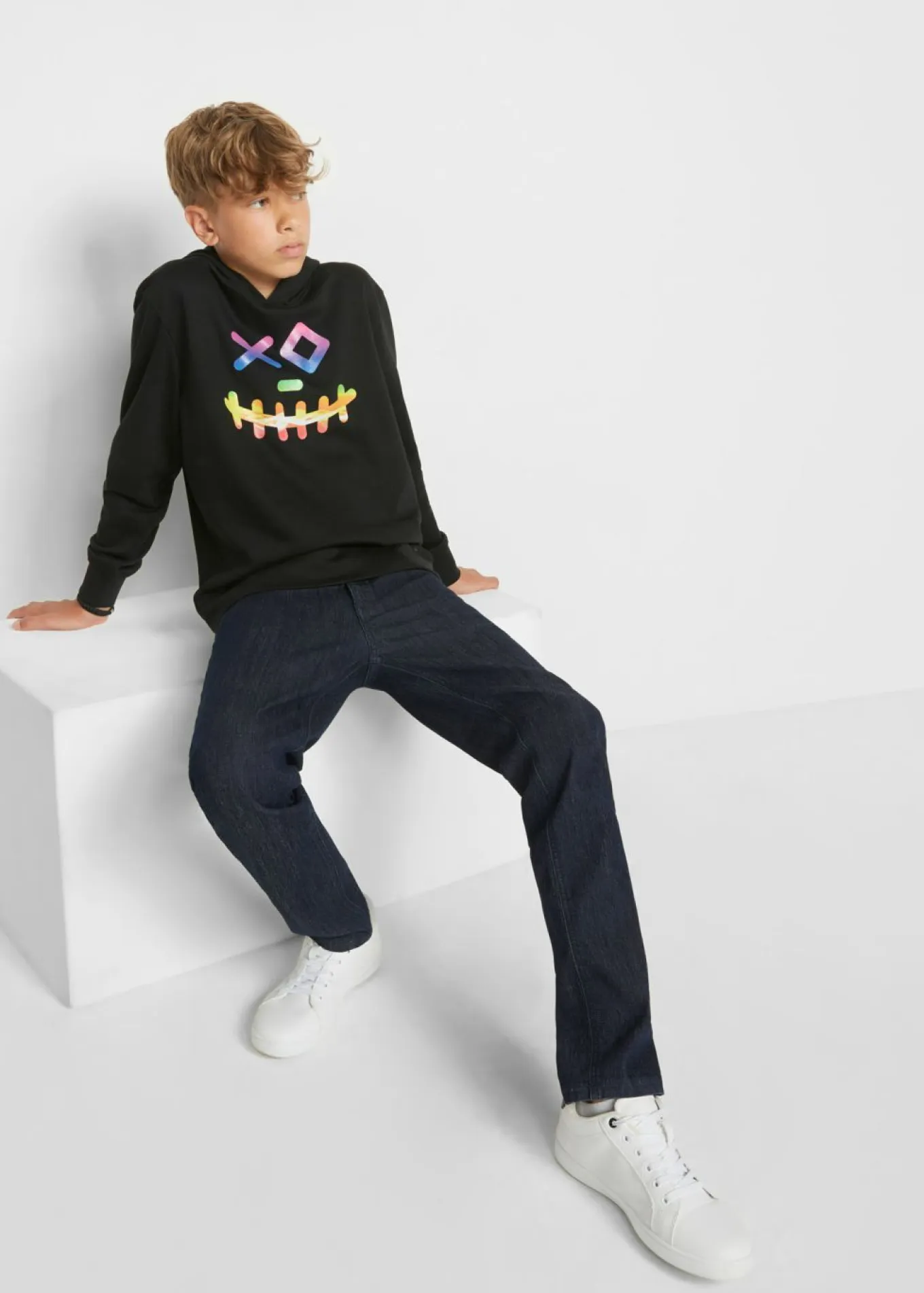 Sudadera con capucha en suave mezcla de algodón